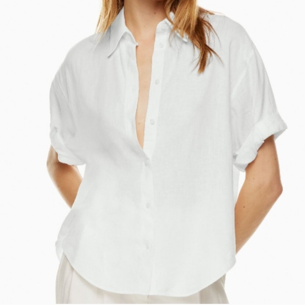 Babaton Crisp White Button-Down Shirt